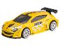 Een gele Hot Wheels Renault Megane Trophy raceauto.