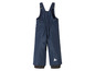 Een donkerblauwe overall voor kinderen.