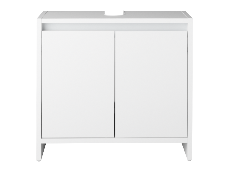 Wit badkamermeubel met twee deuren.