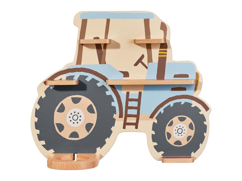 Wandplank in de vorm van een tractor voor de kinderkamer