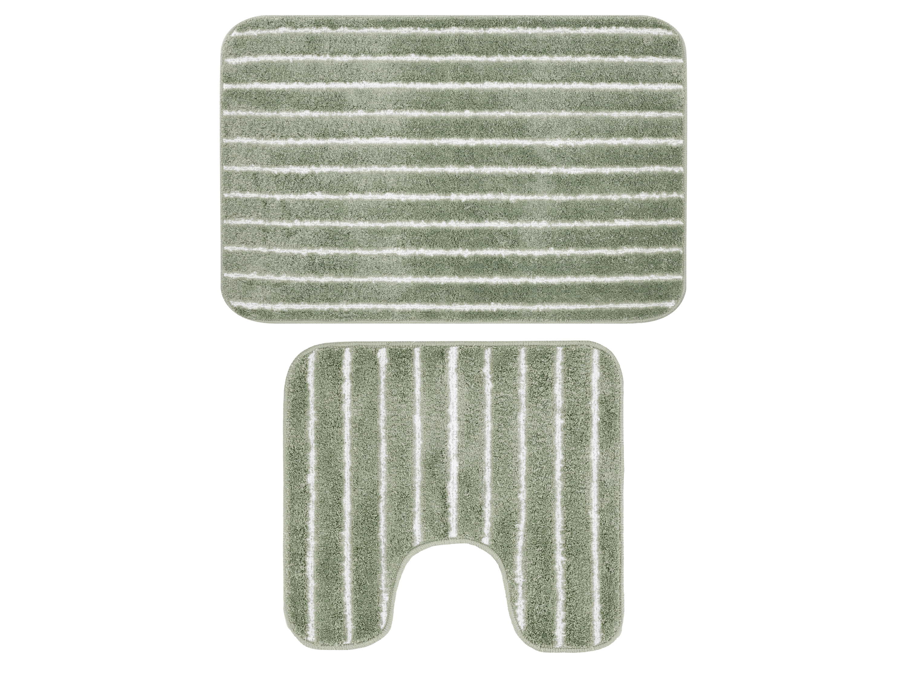 LIVARNO Badmat en toiletmat, 2-delig (Met uitsnede, groen)
