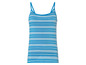 Een blauwe gestreepte tanktop.