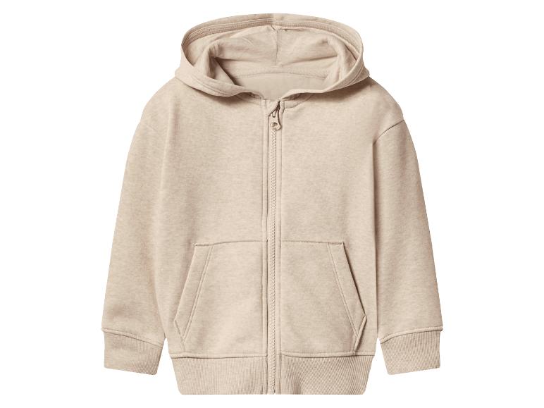 Beige kinderhoodie met rits en zakken