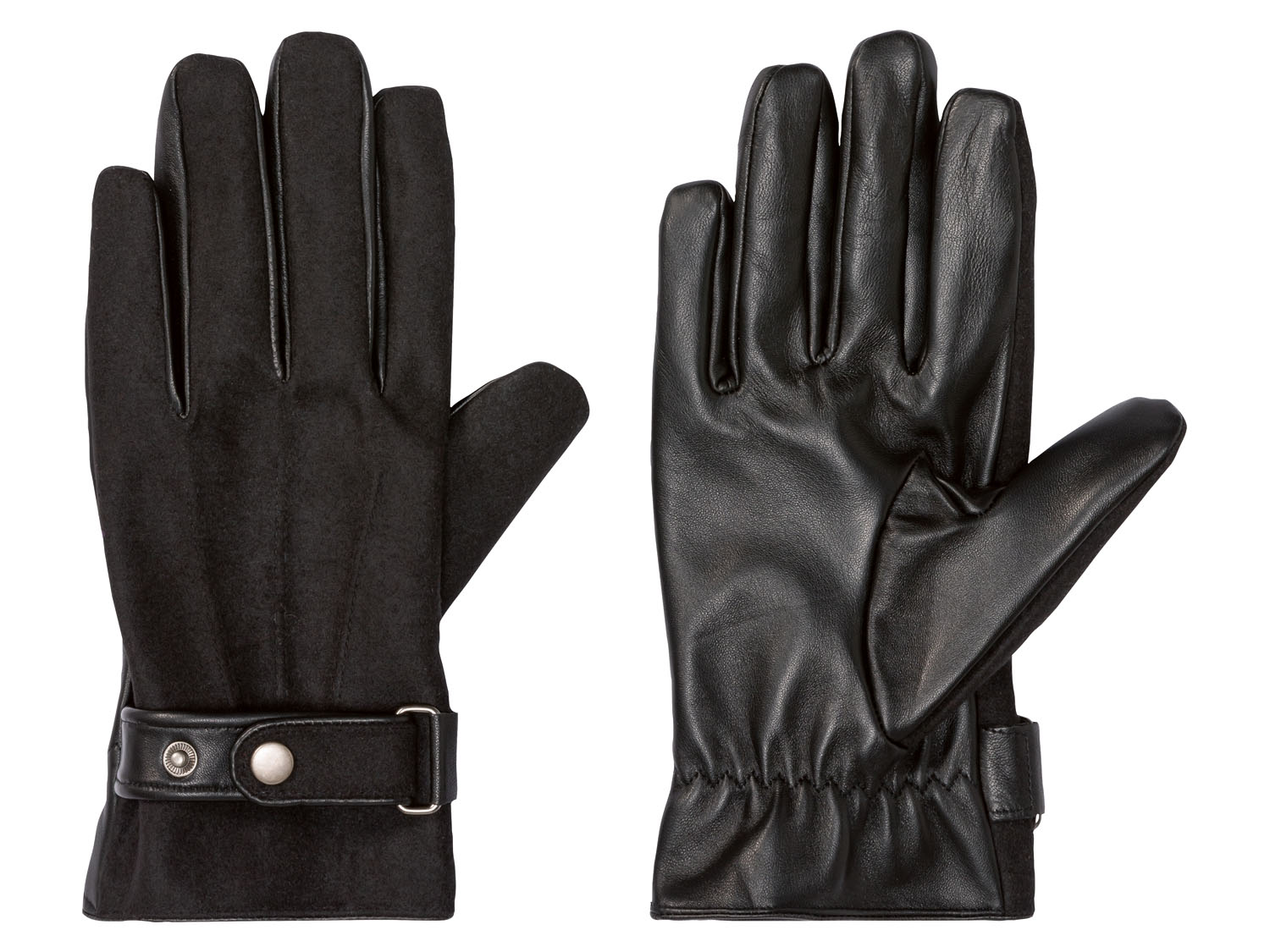 LIVERGY Heren lerenhandschoenen (9,5, Zwart)