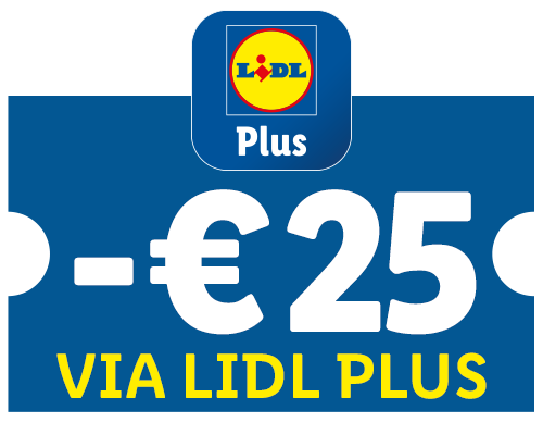 Lidl Plus: -€25 korting via Lidl Plus.