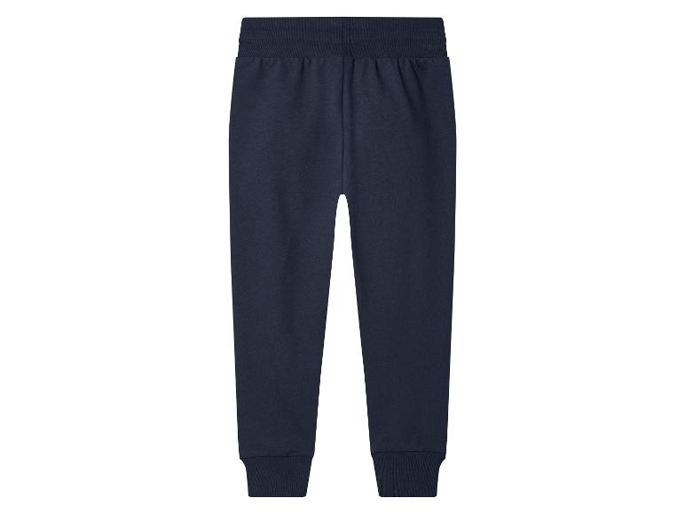 Donkerblauwe kinder joggingbroek met geribbelde taille en boorden