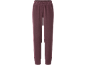 Bordeauxrode fleecebroek met elastische tailleband en boorden.