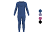 Blauwe thermische ondergoedset voor heren met getextureerde details.