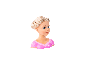 BAYER DESIGN Charlene Super Model kapperstop met blond haar en roze shirt.