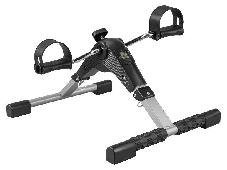 Zwart-grijze mini hometrainer met digitaal display
