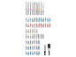 Set schroevendraaierbits en magnetische houders in diverse maten en typen.