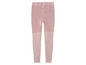 Roze gebreide leggings voor meisjes.
