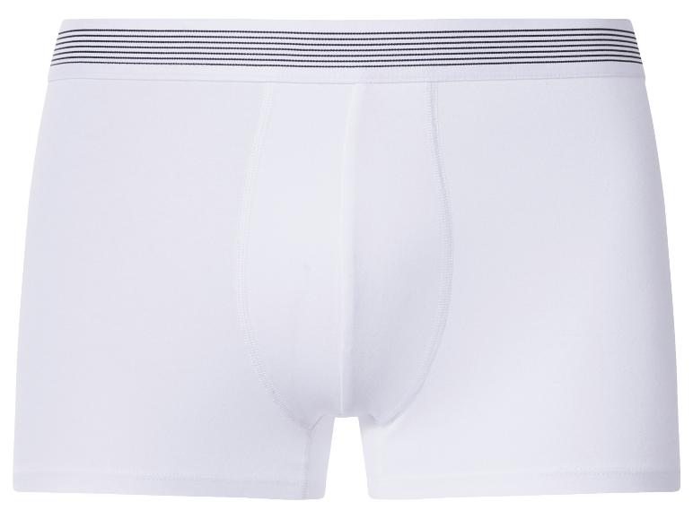 Witte boxershort voor heren met zwart gestreepte elastische tailleband