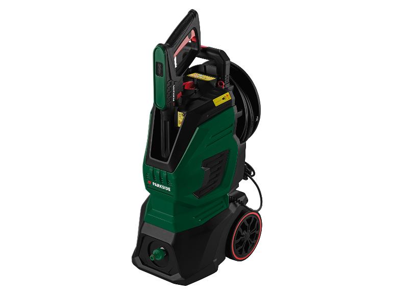 Parkside hogedrukreiniger met geïntegreerde lans en slang.