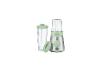 Een groene SilverCrest blender met een extra beker.