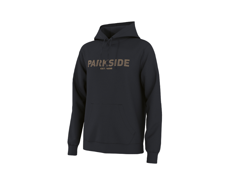 Zwarte hoodie met gestreepte tekst 'PARKSIDE EST. 1996'