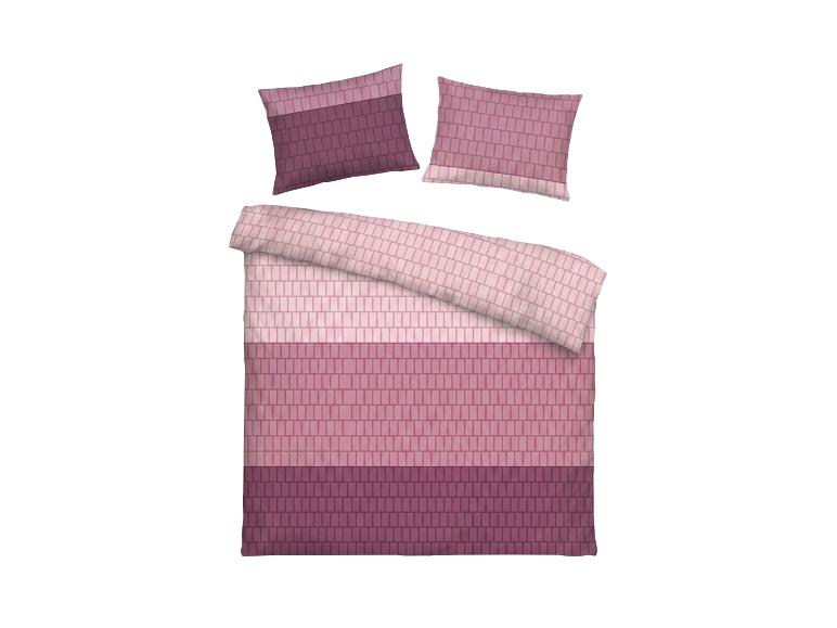 Roze en paars beddengoedset met baksteenpatroon