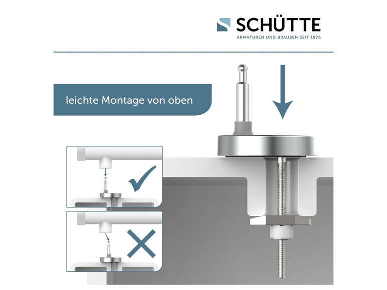 Installatie-instructies voor een Schütte douchestang.