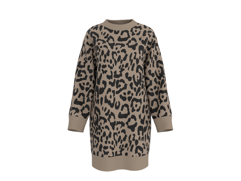 Trui-jurk met luipaardprint