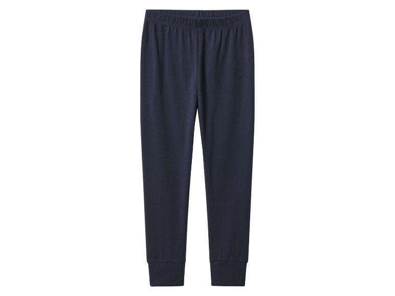Donkerblauwe joggingbroek met elastische tailleband en geribde manchetten