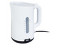 Een witte Braun waterkoker met een zwarte basis.