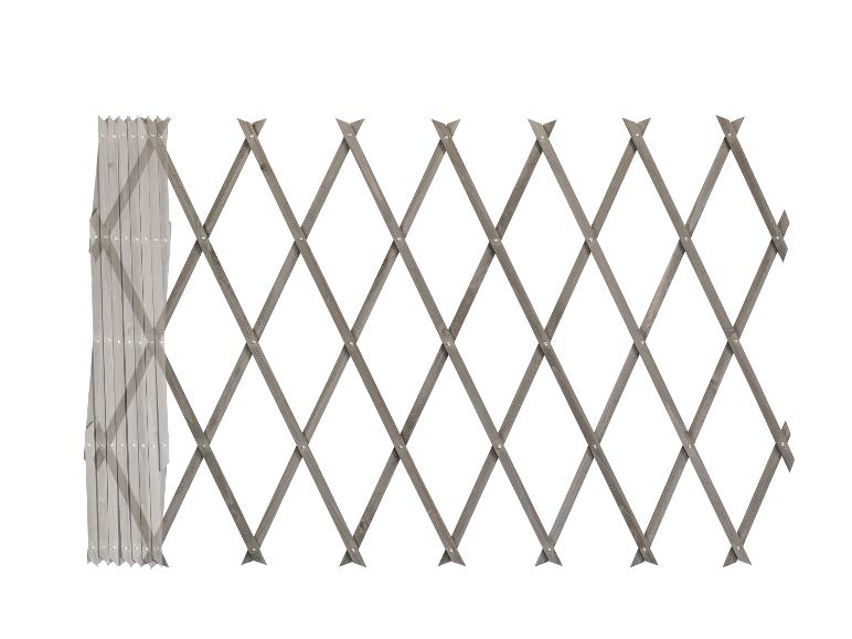 Lichtgrijs houten uitschuifbaar hekwerk