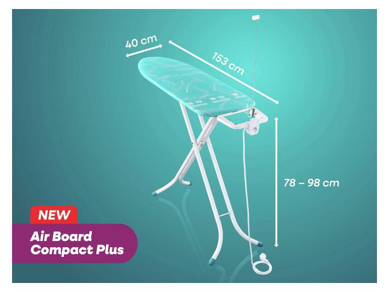 Nieuw Air Board Compact Plus strijkplank, 40x153 cm met verstelbare hoogte 78-98 cm.