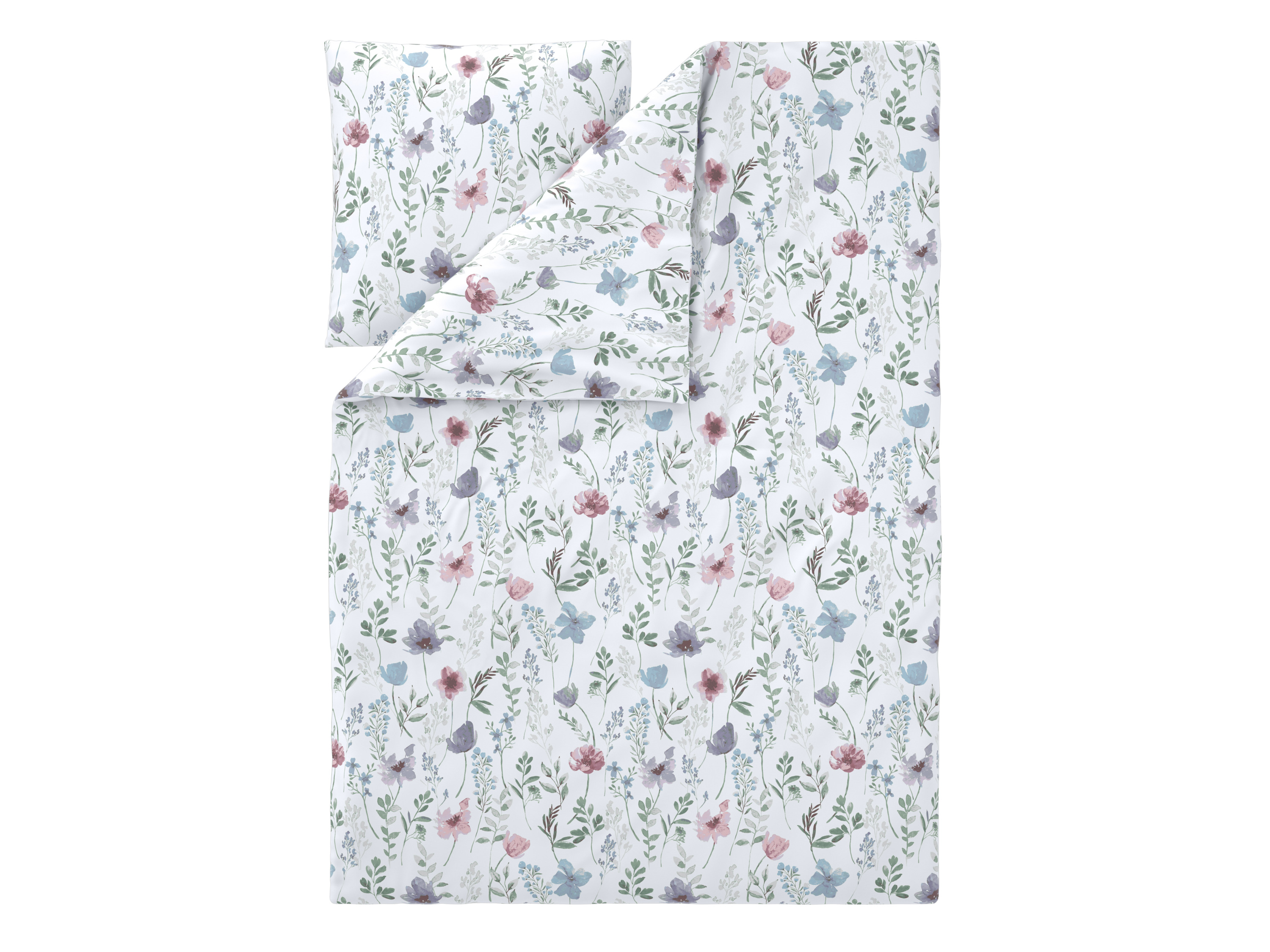 LIVARNO Renforcé-dekbedovertrek, 140 x 200 cm (bloemen)