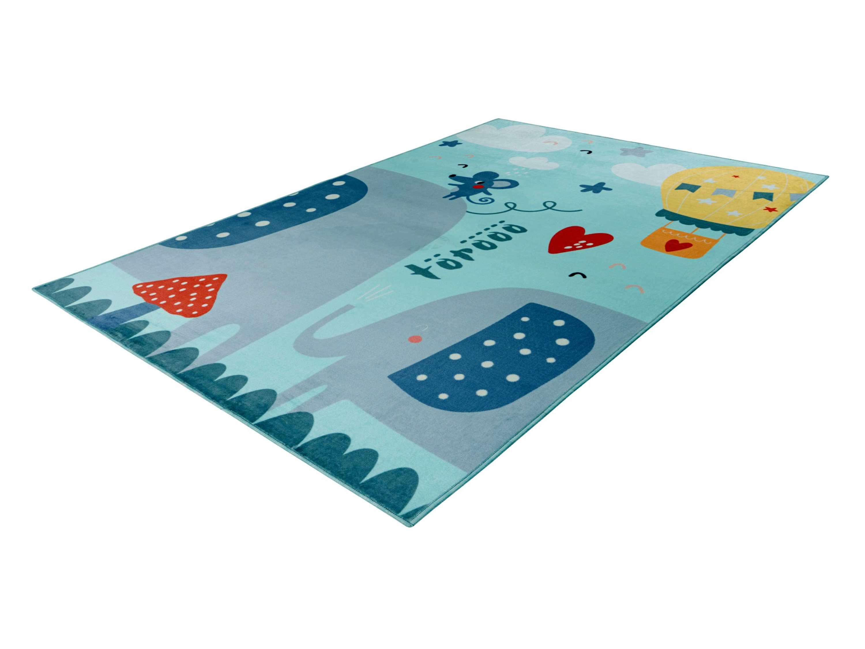 Obsession Kinder vloerkleed My Magic Kids ML 101 - 115 x 160 cm (Rechthoekig, Cute Elephant, 115 x 160 cm)