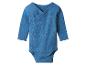 Blauwe baby romper met lange mouwen en drukknopen