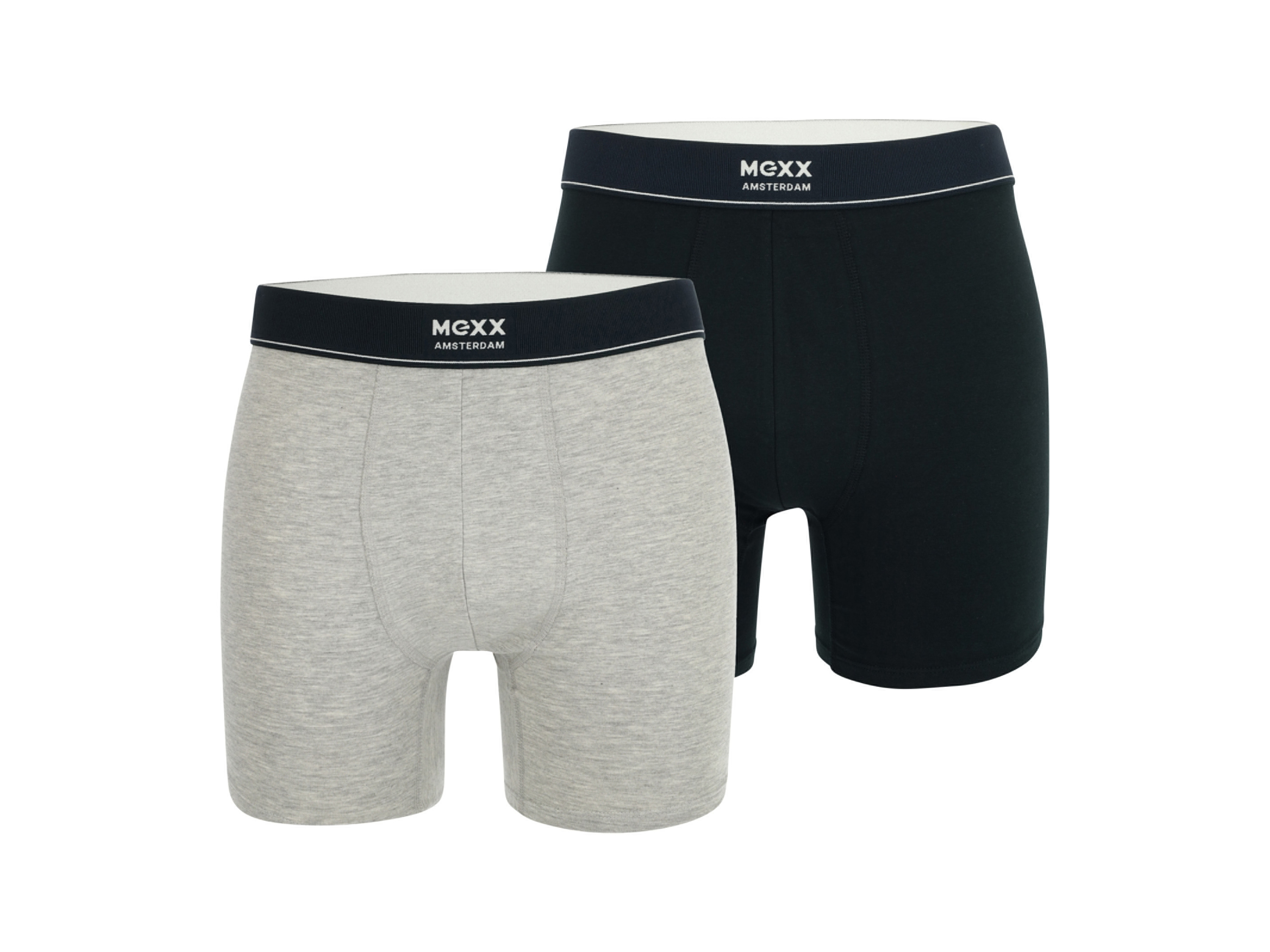 MEXX Set van 2 heren boxers (Donkerblauw/grijs, XL)