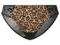 Leopardprint slip met zwart kant en mesh details