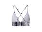Wit-zwart gestreept bikini top, driehoek model.