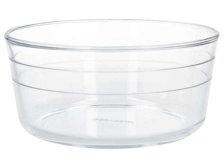 Transparante ERNESTO glazen kom met twee horizontale lijnen.