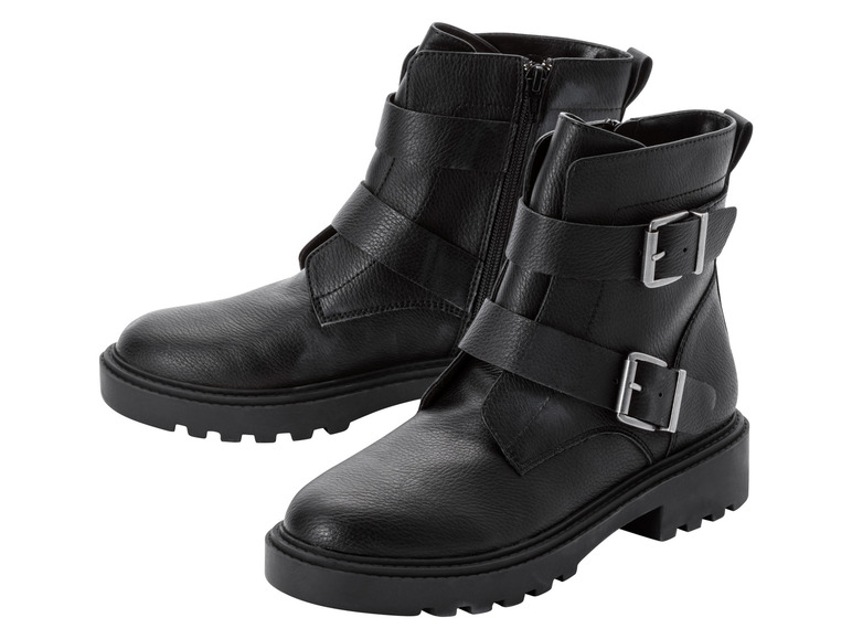 Twee paar zwarte enkellaarsjes met gespen