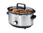 Roestvrijstalen slowcooker met vleesstoofpot en groenten