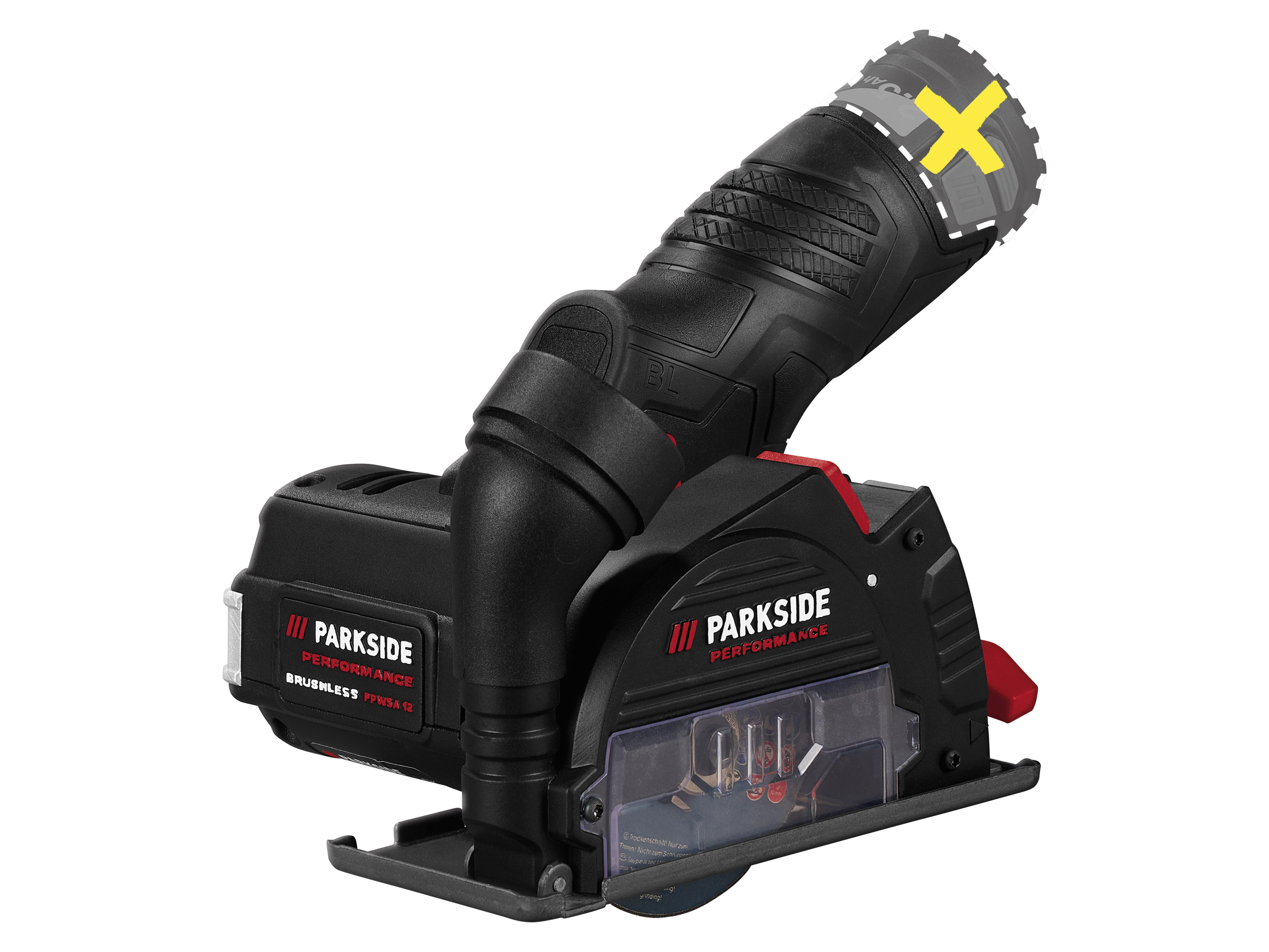 PARKSIDE PERFORMANCE Accu-haakse slijper 12 V zonder accu en lader afbeelding
