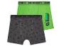 Twee Minecraft boxershorts: een groene en een grijze met Creeper print.
