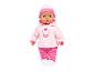 Pop in roze hoodie en gestreepte broek