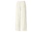 Witte wijde mousseline broek met elastische tailleband.