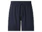 Donkerblauwe pyjamashort met elastische tailleband en trekkoord.