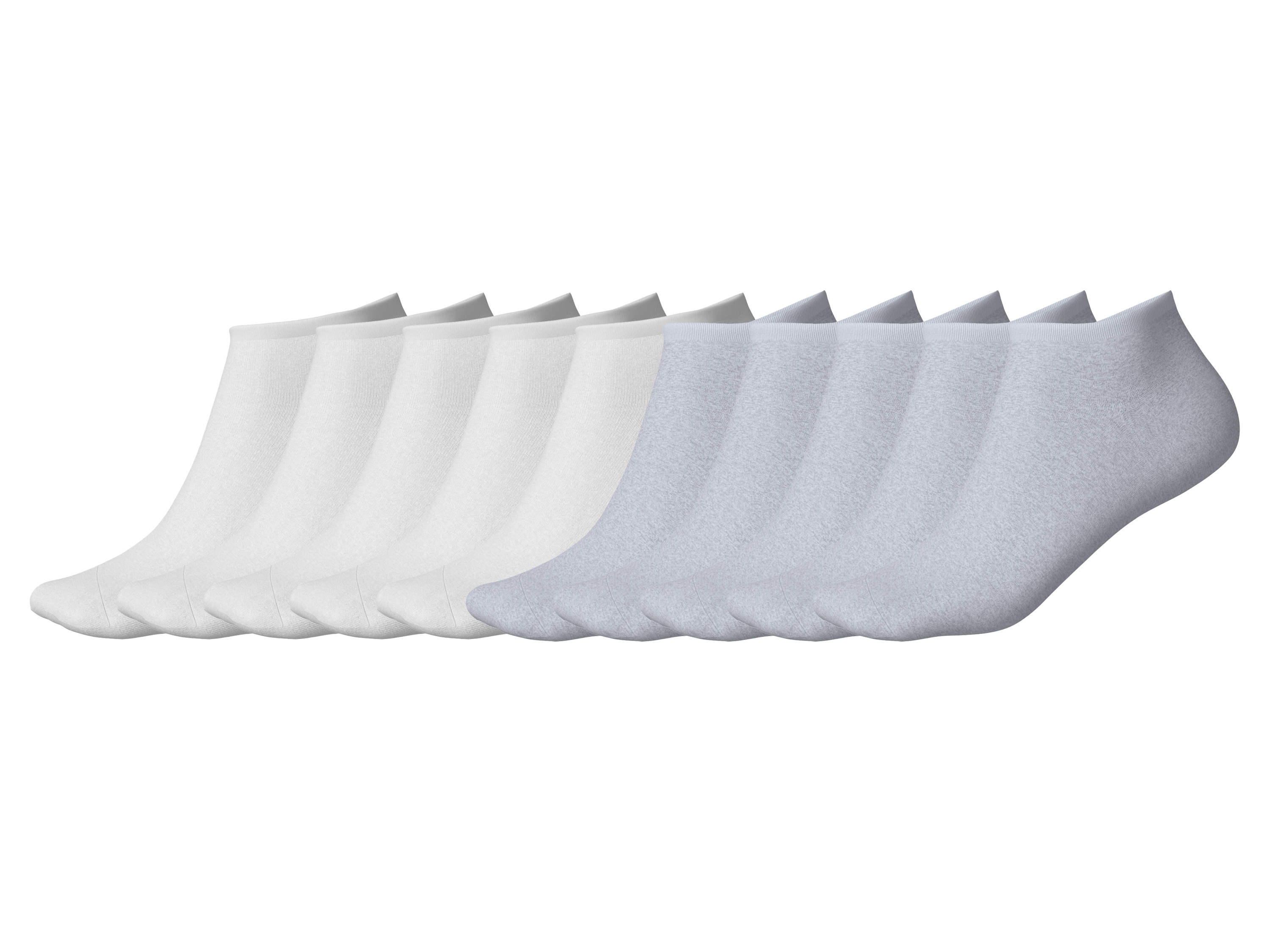 10 Paar sneakersokken (Wit/grijs, 35-38) afbeelding
