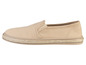Beige canvas slip-on schoenen met touwzool.