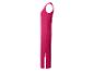 Fuchsia mouwloze dames maxi-jurk met zijsplitten, zijaanzicht.