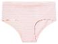 Roze en witte gestreepte onderbroek.