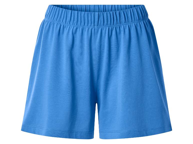 Blauwe dames shorts met elastische tailleband