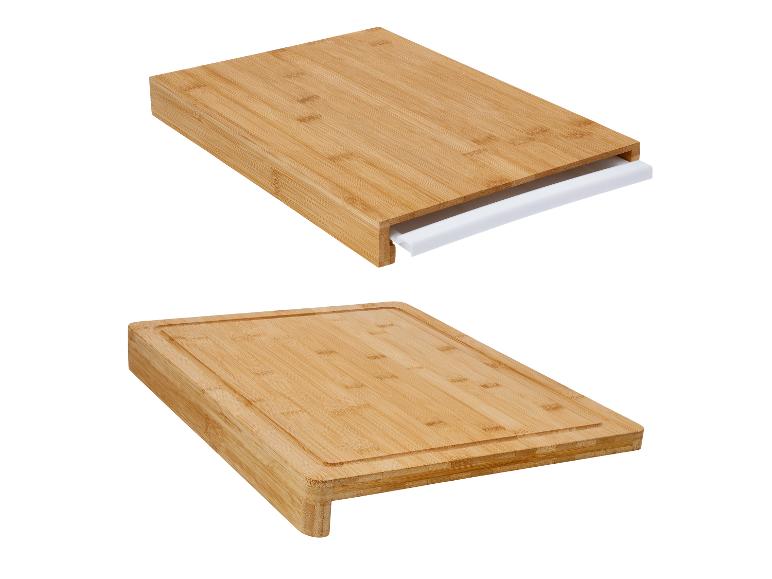 Bamboe snijplank met uitschuifbare lade en snijplank met sapgoot