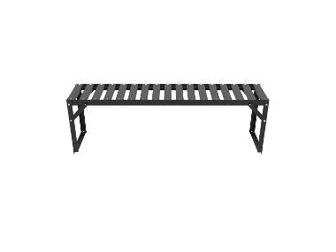 Vitavia Aluminium tafelblad, 121 x 28 x 39 cm, zwart