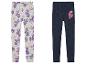 Twee leggings voor meisjes, één met My Little Pony print en één met Paw Patrol print.