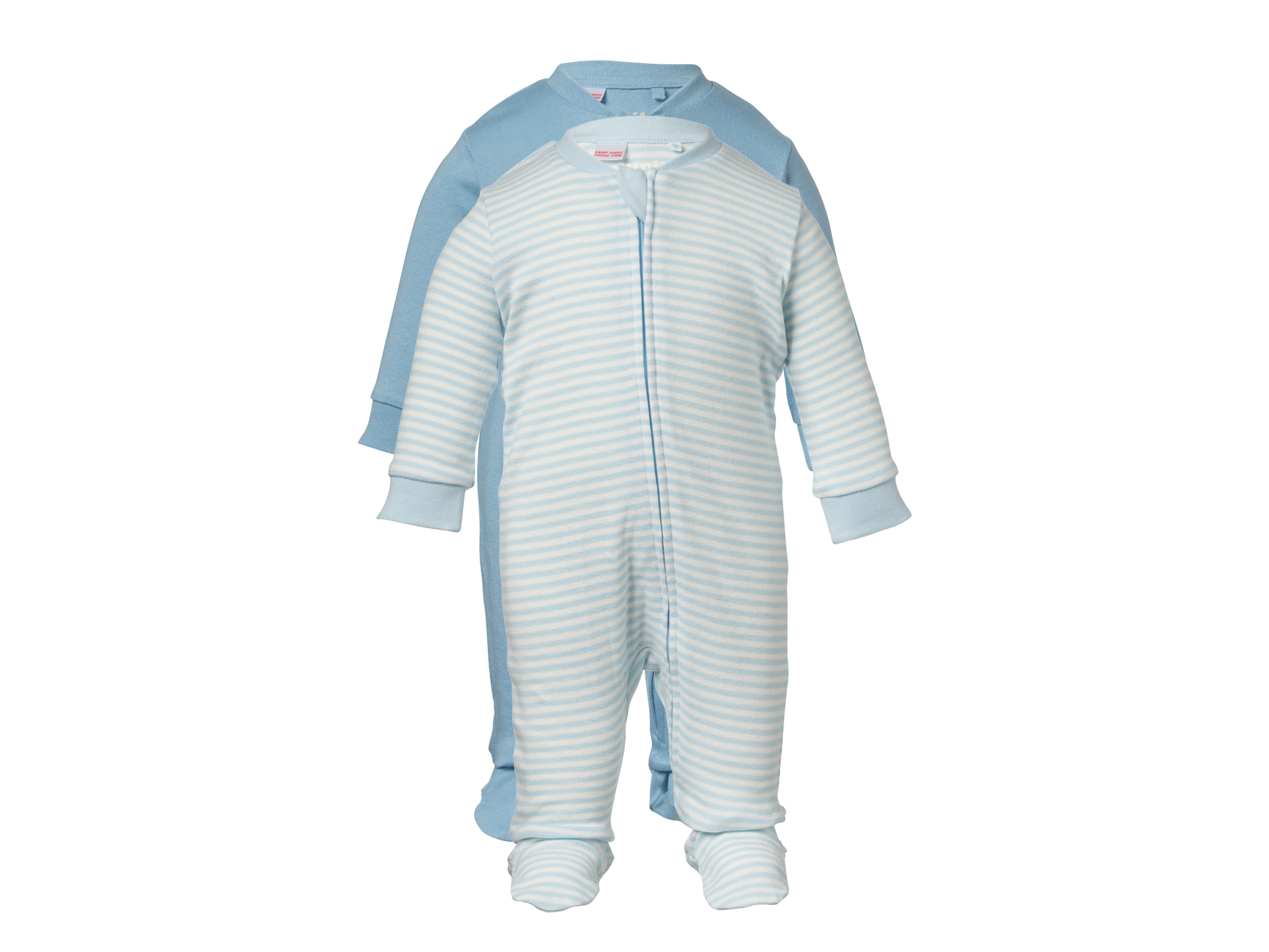 LUPILU Set van 2 baby pyjama's (Blauw, 50/56)